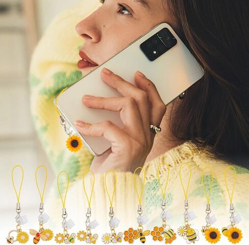 OLYCRAFT 20PCS DUST PLUP SCARM 3 ~ 3.7 بوصة طويلة مركبة مقابس مقاومة للهواتف المتنقلة المقابس المقاومة للترسبات USB C CAPS PROTTERT مع مينا مينا نحل معلقات Pendants Pendants لمعظم النوع C هاتف in Kuwait