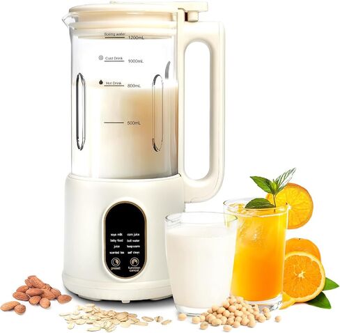 9 in 1 Nut Milk Maker Machine，40oz(1200ml) Automatic Soy Milk Maker Blender for Homemade Oat,Coconut,Plant-Based Milk and Non-Dairy Beverages with Delay Start/Keep Warm/Boil Water in Saudi Arabia