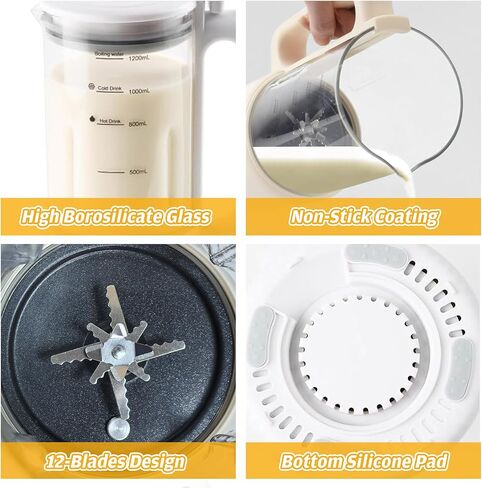 9 in 1 Nut Milk Maker Machine，40oz(1200ml) Automatic Soy Milk Maker Blender for Homemade Oat,Coconut,Plant-Based Milk and Non-Dairy Beverages with Delay Start/Keep Warm/Boil Water in Saudi Arabia