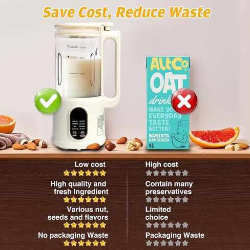 9 in 1 Nut Milk Maker Machine，40oz(1200ml) Automatic Soy Milk Maker Blender for Homemade Oat,Coconut,Plant-Based Milk and Non-Dairy Beverages with Delay Start/Keep Warm/Boil Water in Saudi Arabia