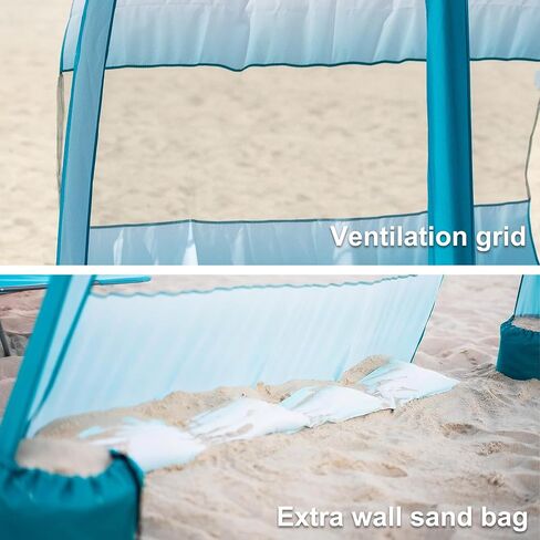 Ammsun Beach Cabana Sidewall ، خصوصية إضافية Sunwall for Ammsun 6.2 '× 6.2' Beach Cabana ، سهلة الإعداد والهبوط in Kuwait