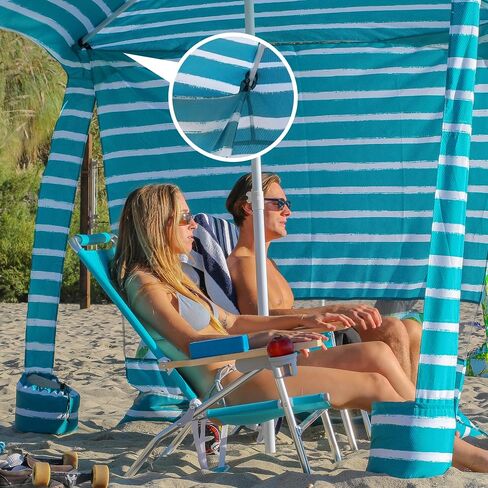 Ammsun Beach Cabana Sidewall ، خصوصية إضافية Sunwall for Ammsun 6.2 '× 6.2' Beach Cabana ، سهلة الإعداد والهبوط in Kuwait
