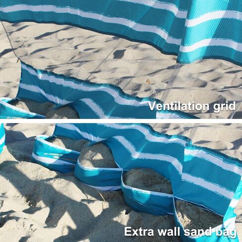 Ammsun Beach Cabana Sidewall ، خصوصية إضافية Sunwall for Ammsun 6.2 '× 6.2' Beach Cabana ، سهلة الإعداد والهبوط in Kuwait