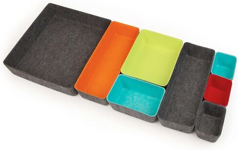 Three by Three Seattle Felt·Like·It! Felt Bins for Office, Crafts, Classroom, Living Room, Bedroom: Charcoal, Set of 10 in Saudi Arabia