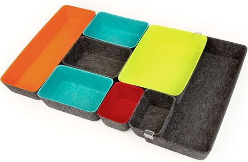 Three by Three Seattle Felt·Like·It! Felt Bins for Office, Crafts, Classroom, Living Room, Bedroom: Charcoal, Set of 10 in Saudi Arabia