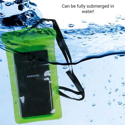 CoverON Universal Waterproof Case, IPX8 Waterproof Phone Pouch Dry Bag Compatible for iPhone/Galaxy/LG/Motorola/Pixel Any Phone up to 6.5" Pouch for Swim Beach Kayaking Travel (2 Pack) - Yellow/Blue in Saudi Arabia