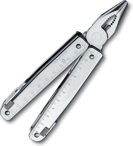 Victorinox Swiss Tool Spirit X Multi Tool, 24 Function Swiss Made with Locking Blade and Long-Nosed Pliers, incl. Leather Case - Silver in Kuwait