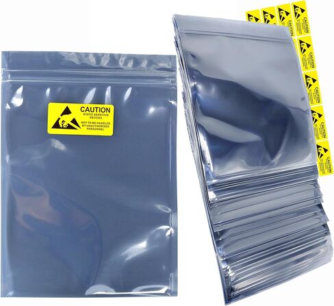 ESD Bags，Anti Static Bags,Translucent Antistatic Bags for SSD HDD with 60pcs Labels,for Varieties of Electronic Device Hand Drive ，5.91 * 7.87in/15 * 20cm 60Pcs in Kuwait