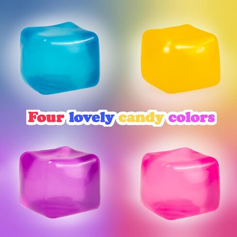 Sensory Stress Cube – High-Density Gel Filled Squishy Toy for Kids & Adults, Calming Anxiety Relief, Fidget Stress Ball, Autism-Supportive, 1-Pack in Blue in Saudi Arabia