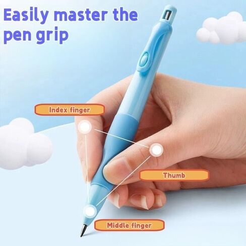 Handwriting thick mechanical pencils with grip: 2.0MM HB Pencil for kids with 14 leads (2 pack red&green) in Saudi Arabia