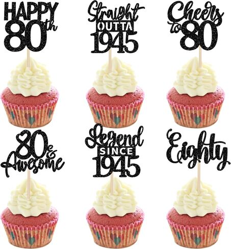 24pcs أسود سعيد لعيد عيد الميلاد 40 كب كيك أعلى من فورون أوتي على التوالي 1985 يختار كب كيك هتافات إلى 40 lungend منذ عام 1985 زينة كعكة لعيد الميلاد الأربعين زخارف حفلات الحفلة in Kuwait