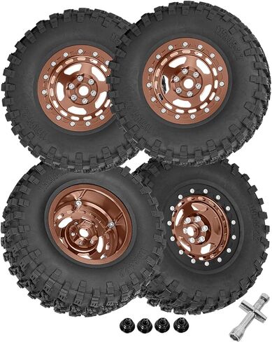 Aluminium 2.2in(115 * 45MM) Wheels&Wheel Rim Tires Beadlock Wheel Upgrades Part for 1/10 SCX10 SCX10II SCX10III 90046 TRX4 D90.Wheel Hub Rim.(4PCS).Silver in Saudi Arabia