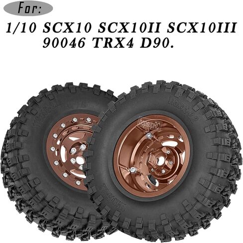 Aluminium 2.2in(115 * 45MM) Wheels&Wheel Rim Tires Beadlock Wheel Upgrades Part for 1/10 SCX10 SCX10II SCX10III 90046 TRX4 D90.Wheel Hub Rim.(4PCS).Silver in Saudi Arabia