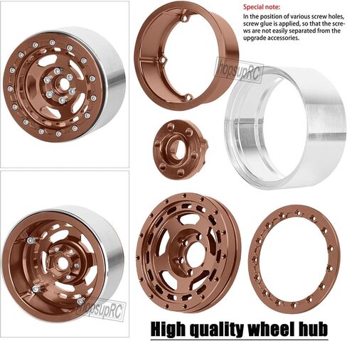 Aluminium 2.2in(115 * 45MM) Wheels&Wheel Rim Tires Beadlock Wheel Upgrades Part for 1/10 SCX10 SCX10II SCX10III 90046 TRX4 D90.Wheel Hub Rim.(4PCS).Silver in Saudi Arabia
