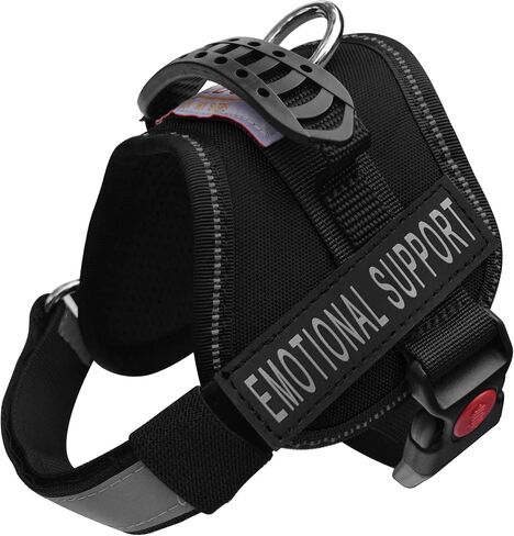 ALBCORP Emotional Support Dog Vest – Reflective Harness - Woven Nylon, Comfy Mesh Padding - Sizes from XXS to XL – Emotional Support Dog Patches Included. Red, Medium in Saudi Arabia