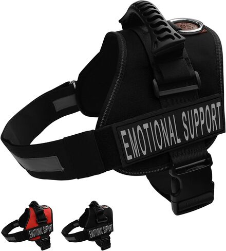 ALBCORP Emotional Support Dog Vest – Reflective Harness - Woven Nylon, Comfy Mesh Padding - Sizes from XXS to XL – Emotional Support Dog Patches Included. Red, Medium in Kuwait