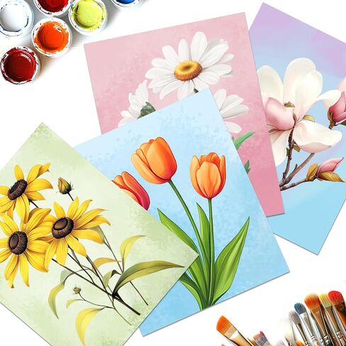 GLASSWINDS 12 Pcs Pre Drawn Canvas to Paint for Adults, 8 x 10 Inch Paint Canvases for Painting, Pre Printed Canvas Set Sip and Paints Kit for Paints Party Favors(Butterfly) in Kuwait