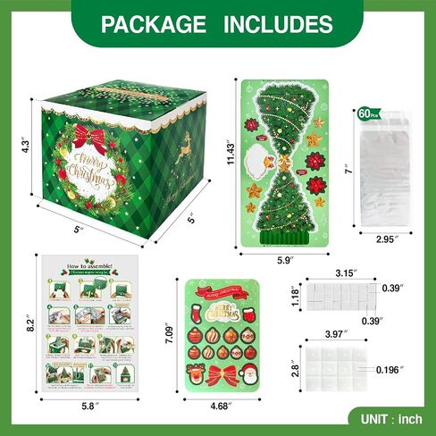 Christmas Money Box for Cash Gift Pull, Surprise Explosion Gift with 60Pcs Transparent Bags for Christmas, DIY Holiday Cash Box for Money Holder for Women Men Girls Boys Mom Dad (Red) in Saudi Arabia