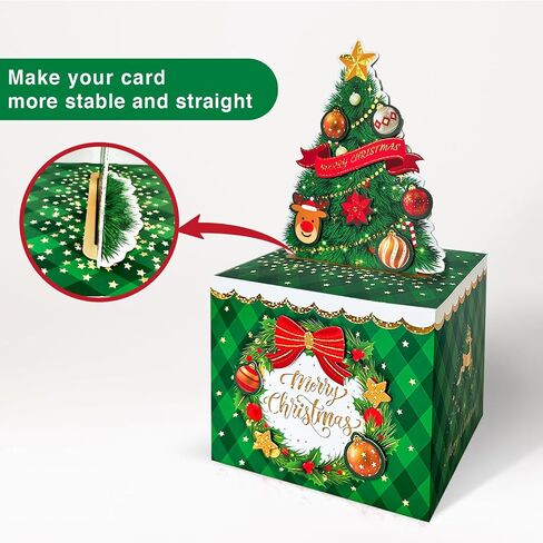 Christmas Money Box for Cash Gift Pull, Surprise Explosion Gift with 60Pcs Transparent Bags for Christmas, DIY Holiday Cash Box for Money Holder for Women Men Girls Boys Mom Dad (Red) in Saudi Arabia