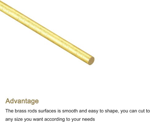 MECCANIXITY Brass Rod,Brass Solid Round Rod 1.5mm/0.06inch Diameter 400mm Length Lathe Bar Stock for RC Model DIY Craft Pack of 20 in Kuwait