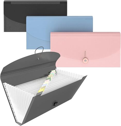 13 Pockets Expanding File Folder, Caiite Small Accordion File Folder Receipt Organizer for Business,Wellet for Monthly Bills,Cards,Check Coupons,Vouchers,Receipt Tax Item or Changes,Coupon Organizer in Saudi Arabia