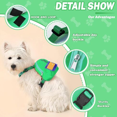 Adjustable Dog Backpack Harness with Leash & Poop Bag Dispenser, Waterproof Dog Saddle Bag, Pets Self Carrier Dog Harness Bag for 17-33 Lb Medium Doggy Travel Hiking Walking (Orange) in Kuwait