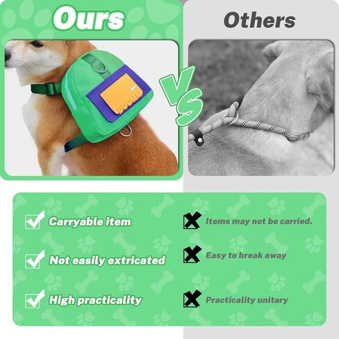 Adjustable Dog Backpack Harness with Leash & Poop Bag Dispenser, Waterproof Dog Saddle Bag, Pets Self Carrier Dog Harness Bag for 17-33 Lb Medium Doggy Travel Hiking Walking (Orange) in Kuwait