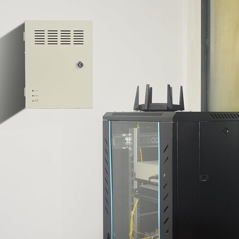 ENS 4 Channel CCTV Distributed Power Supply Box for Security Camera - 4 Ports 5A 12V DC Output - PTC Fuse- Regulated and Filtered - Surge Protected - Key Lock - Designed for Surveillance DVR System in Saudi Arabia