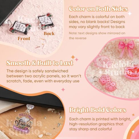 Kaciola 9 Pack Pink Bow Dust Plug Charm Type C for E Reader Paper White 11th, Dust Plug Accessories for Women, Type C/USB C Dust Plug(Bow) in Saudi Arabia