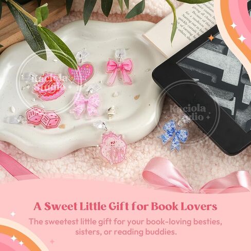 Kaciola 9 Pack Pink Bow Dust Plug Charm Type C for E Reader Paper White 11th, Dust Plug Accessories for Women, Type C/USB C Dust Plug(Bow) in Saudi Arabia