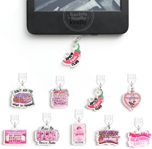 Kaciola 9 Pack Pink Bow Dust Plug Charm Type C for E Reader Paper White 11th, Dust Plug Accessories for Women, Type C/USB C Dust Plug(Bow) in Saudi Arabia