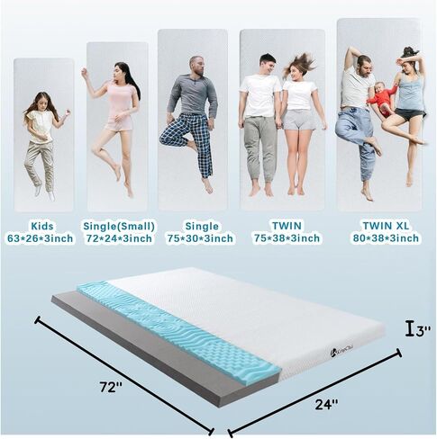KingChii Memory Foam Camping Mattress, Portable Roll Up Sleeping Pad for Road Trip, Floor Mat Roll Up Futon Mattress for Guests Sleepoverr in Saudi Arabia