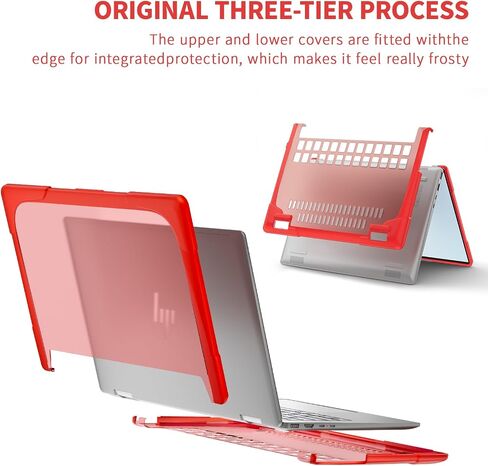 حالة واقية من Batianda لـ 14 "HP Envy X360 2-in-1 2K Screen Screen Laptop 2024 الإصدار-تصميم مقاوم للصدمات غير لامع مع حواف TPU مقاومة للخدش ، أسود ، أسود in Kuwait