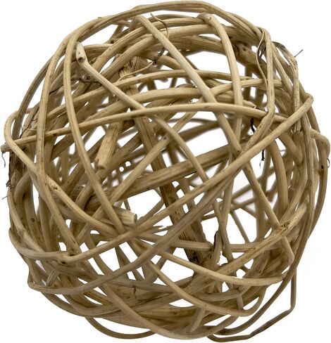 5055 Medium Natural Vine Balls Pk8 - Handwoven natural rattan vine balls, Easy to chew and break, Stuffable, Lightweight, Great for Sm to Med size pets Budgie Finch Lovebird Parrotlet Caique Conure in Kuwait