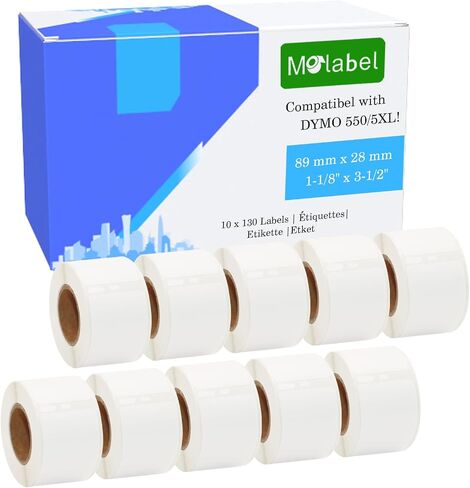 عنوان "العنوان والباركود" استبدال DYMO 30251 مع رقاقة (1-1/8 "× 3-1/2") [6 لفة/780 ملصقات] متوافق مع Dymo LabelWriter 450 ، 4XL ، 550،5XL in Kuwait