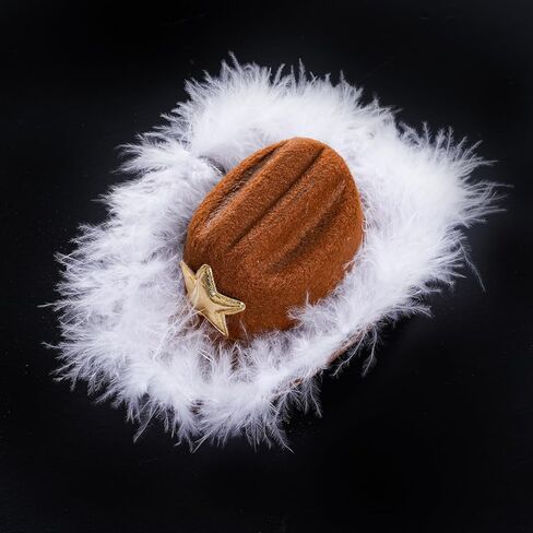choyaxo Dog Cowboy Hat with Feather Mini Dog Cowboy Costume for Small Pet Dogs Cat Party Accessories (Pink, Small) in Saudi Arabia