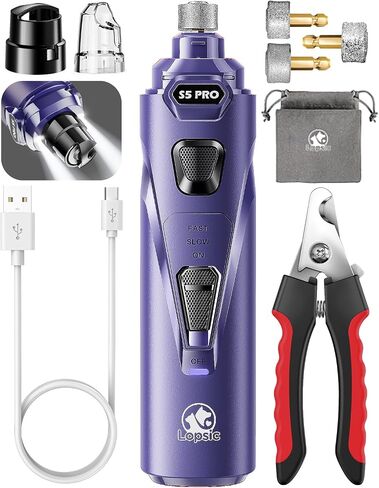 Dog Nail Trimmers with 3 Grinding Wheels Pet Dog Nail Clipper Kit for Large Medium Dogs Cats Small Animal Nail Care sea-blue in Saudi Arabia