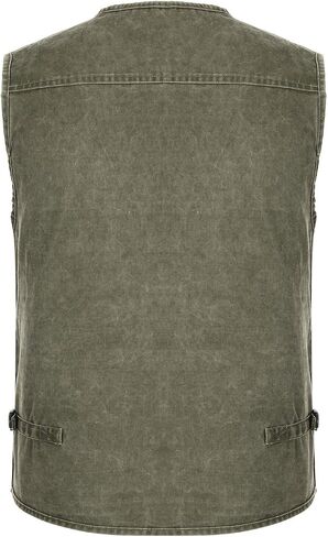 Hbufnha Men's Denim Vest Outdoor Casual Multi Pocket Sleeveless Jacket Jean Work Travel Utility Vest in Kuwait
