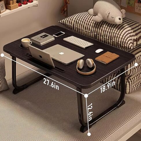 Extra Large 2-Pack Lap Desk for Bed & Sofa with Cup Holder & Foldable Legs Laptop Table, Breakfast Serving Tray, Tablet Phone Groove, Foldable Legs in Saudi Arabia