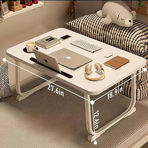 Extra Large 2-Pack Lap Desk for Bed & Sofa with Cup Holder & Foldable Legs Laptop Table, Breakfast Serving Tray, Tablet Phone Groove, Foldable Legs in Saudi Arabia