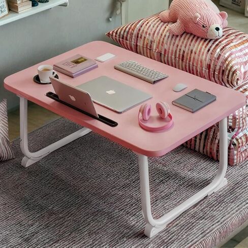 Extra Large 2-Pack Lap Desk for Bed & Sofa with Cup Holder & Foldable Legs Laptop Table, Breakfast Serving Tray, Tablet Phone Groove, Foldable Legs in Saudi Arabia