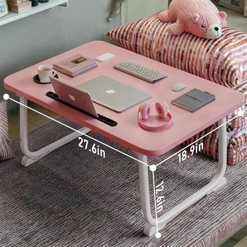 Extra Large 2-Pack Lap Desk for Bed & Sofa with Cup Holder & Foldable Legs Laptop Table, Breakfast Serving Tray, Tablet Phone Groove, Foldable Legs in Saudi Arabia