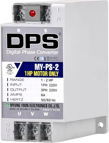 يجب استخدام طور DPS Sinlge إلى محول الطور 3 ، 2HP ، 6A ، الإدخال/الإخراج 200V-240V My-PS-2 لمحرك 3A (0.75 كيلو وات) 3A ، يجب استخدام DPS لمحرك واحد فقط ، المدرجة في UL in Kuwait