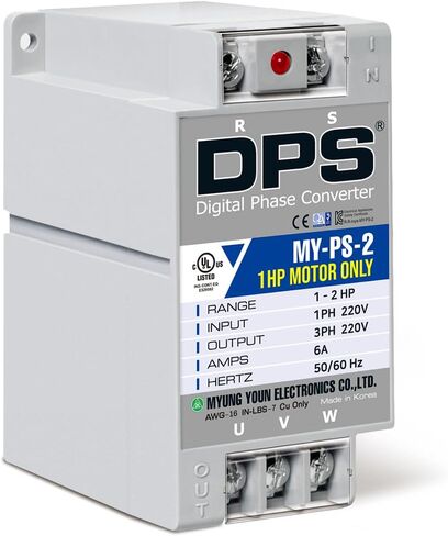 يجب استخدام طور DPS Sinlge إلى محول الطور 3 ، 2HP ، 6A ، الإدخال/الإخراج 200V-240V My-PS-2 لمحرك 3A (0.75 كيلو وات) 3A ، يجب استخدام DPS لمحرك واحد فقط ، المدرجة في UL in Kuwait