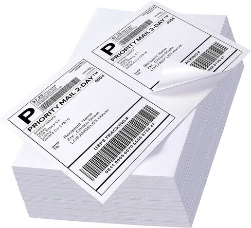 60 Shipping Labels 2 Per Sheet 8.5" x 5.5" Matte Half Sheet Labels Self Adhesive White Shipping Label Paper in Saudi Arabia
