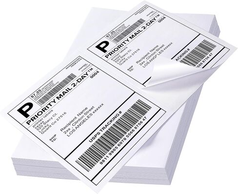 60 Shipping Labels 2 Per Sheet 8.5" x 5.5" Matte Half Sheet Labels Self Adhesive White Shipping Label Paper in Saudi Arabia