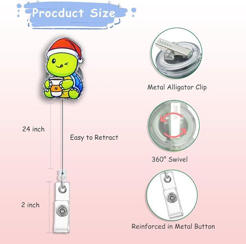 Cute Nurse Badge Reel Retractable Funny Turtle Badges Holder Nursing Accessories ID Clip for Doctor Student Teacher Healthcare Medical MA CNA RN ER Office Gifts in Saudi Arabia