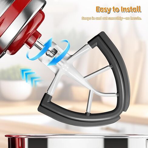 Flex Edge Beater for KitchenAid 4.5/5 Qt Tilt-Head Stand Mixer – Auto-Scrape Silicone Paddle, Dishwasher Safe, Flexible Silicone Edges Bowl Scraper For Kitchen Aid Accessories and Attachments (Grey) in Kuwait