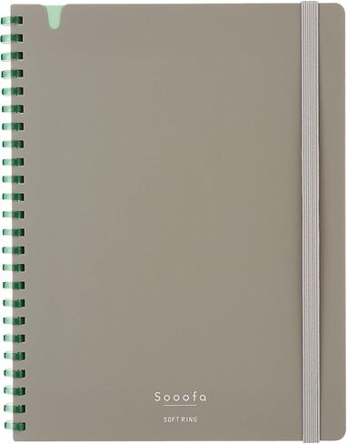 KOKUYO Graph Journal Notebook, Sooofa 7.2'' x 5.5'' Soft Ring Notebook for Women 4mm Grid Ruled, 80 Perforated Sheets, Black, B6 Notebook for Work Journals for Writing. Japan Import (S-SE748S4-D) in Saudi Arabia