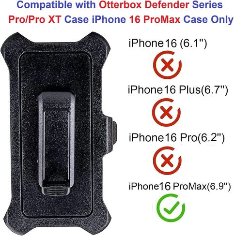 [2 Pack] Belt Clip Holster Compatible with Otterbox Defender Series Pro/Pro XT Case iPhone 16 Pro Max Case in Kuwait